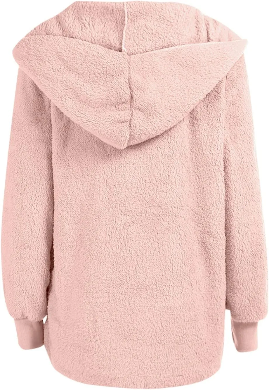 Sherpa Jacket Women Fuzzy Long Sleeve Open Front Hooded Cardigans Hoodies Shaggy Fleece Jackets Winter Faux Fur Coat