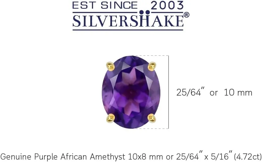 Silvershake 10X8mm Oval Shape Birthstone Gemstones White Gold Plated or Yellow Gold Plated 925 Sterling Silver Classic Stud Post Earrings Jewelry for Women