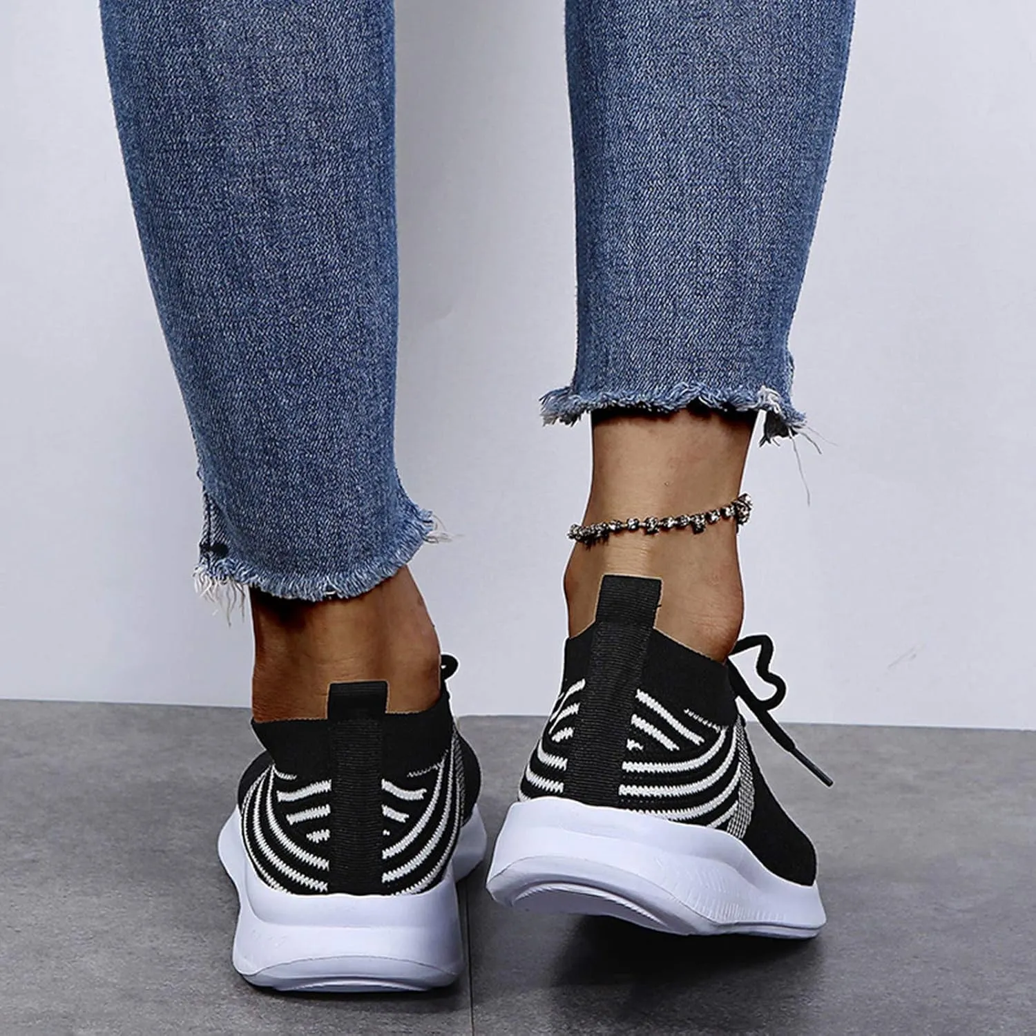 Sneakers for Women Slip Ons Slip On Sneakers Women Arch Support Wide White Tennis Shoes for Women Size 10 with Arch Support Womens Slip On Sneakers Size 7 Ankle Pull On Sneakers Womens