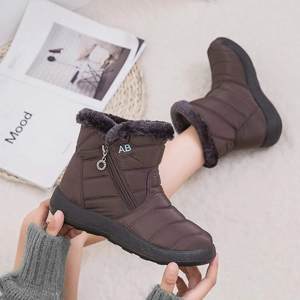 Snow Boots for Women Wide Width Women's Slip on Work Boots Waterproof Womens Snow Boots Wide Leg Women's Black Brown Tan Grey Winter Snow Boots Womens Winter Hiking Boot