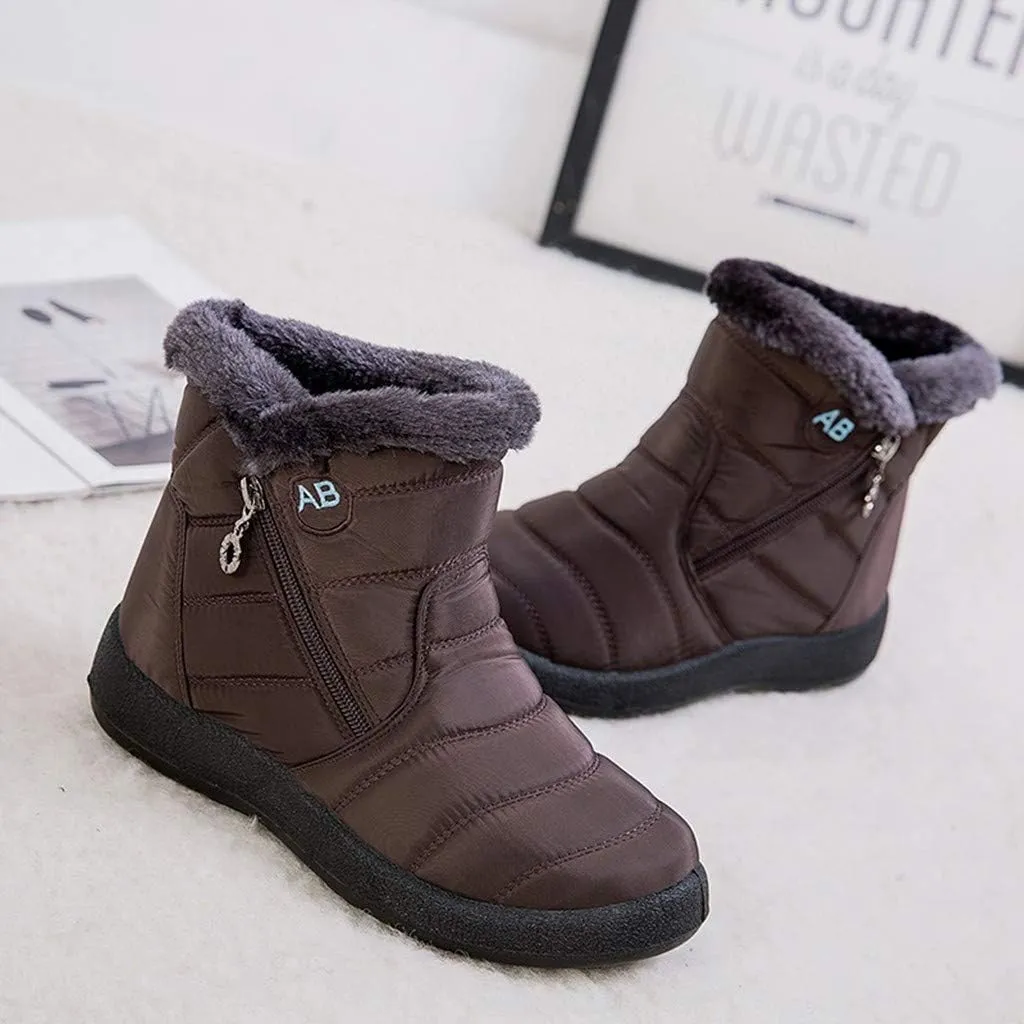 Snow Boots for Women Wide Width Women's Slip on Work Boots Waterproof Womens Snow Boots Wide Leg Women's Black Brown Tan Grey Winter Snow Boots Womens Winter Hiking Boot