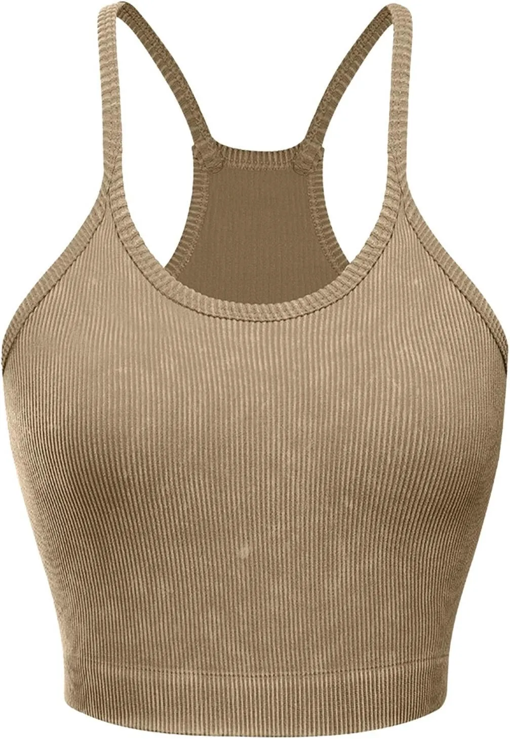 Sports Bras for Women Crisscross Back Washed Cotton Nude Feel Yoga Bra Anti-Shock Push Up Breathable for Workouts