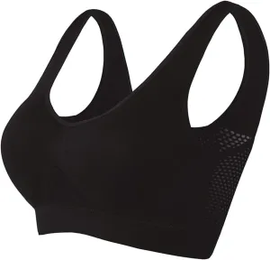 Sports Bras for Women Plus Size Breathable Cool Lift Up Air Bra Full Coverage Wireless Push Up Bra Seamless Bralettes