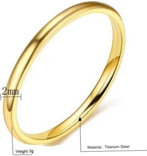 Stacking Fashion Thin Midi Rings Comfort Fit Stainless Steel Women's Stackable Plain Engagement Wedding Ring Band