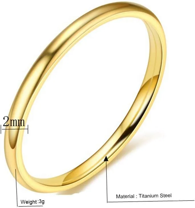 Stacking Fashion Thin Midi Rings Comfort Fit Stainless Steel Women's Stackable Plain Engagement Wedding Ring Band