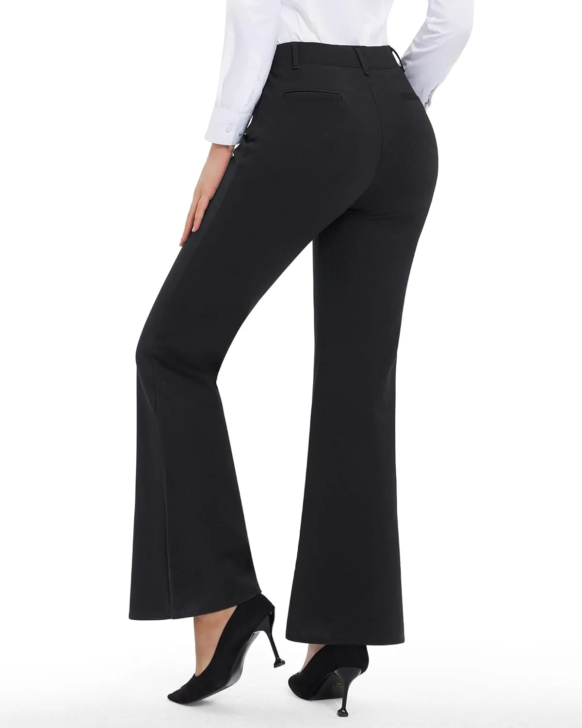 Stelle Women's 30" Flare Pants Bootcut Dress Work Slacks with Pockets Stretchy High Waisted Business Office