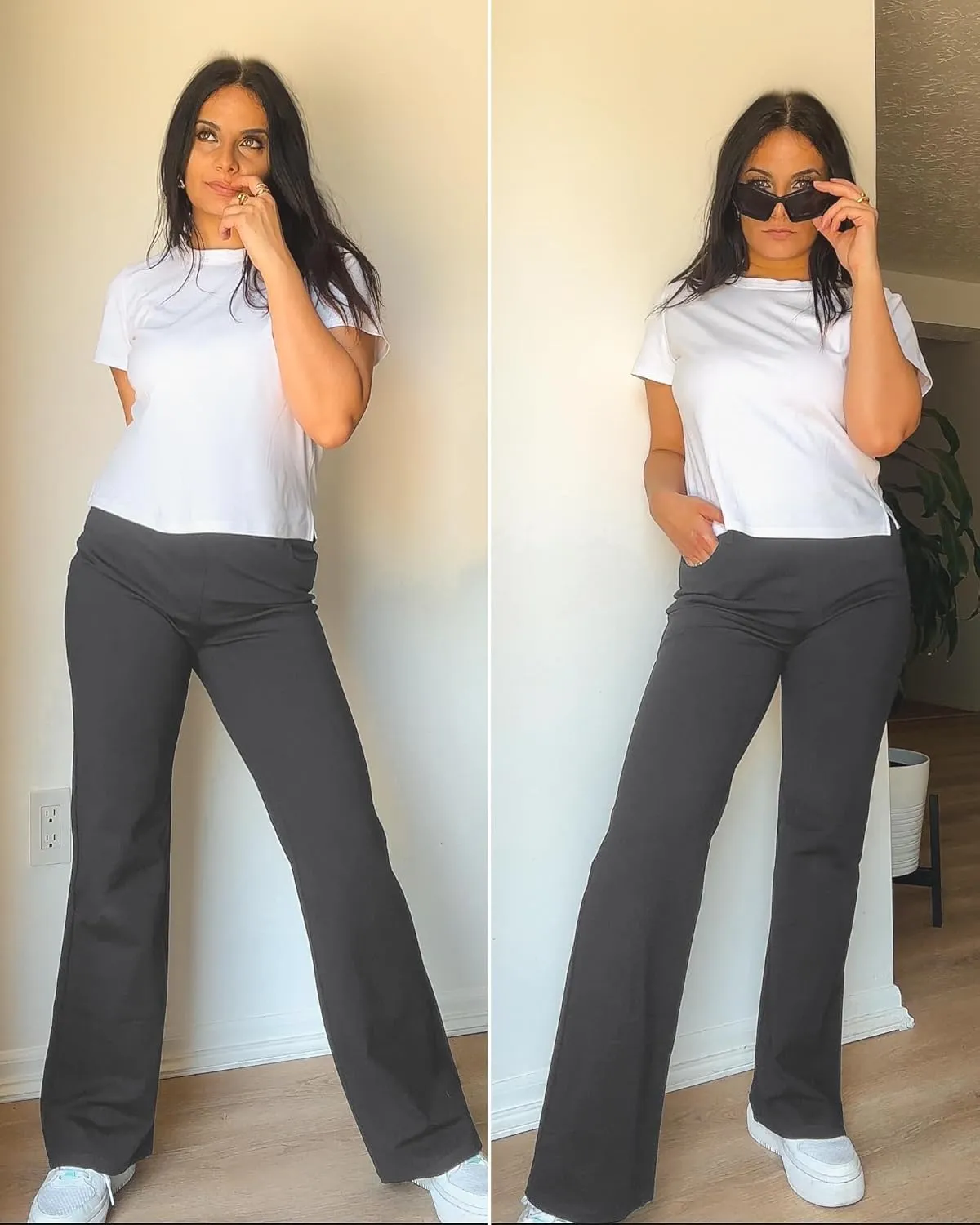 Stelle Women's 30" Flare Pants Bootcut Dress Work Slacks with Pockets Stretchy High Waisted Business Office