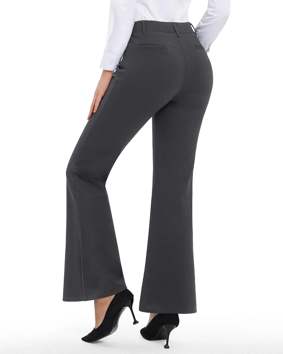 Stelle Women's 30" Flare Pants Bootcut Dress Work Slacks with Pockets Stretchy High Waisted Business Office