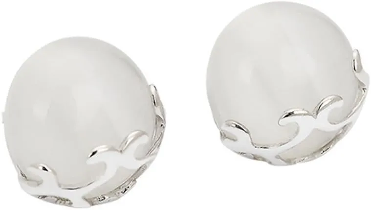 Sterling Silver 10mm Round Cubic Zirconia Stud Earrings Vintage Thai Silver Jewelry
