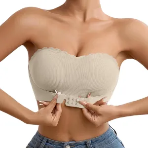 Strapless Bras for Women Front Closure Non-Slip No Underwire Bandeau Bras Comfortable Breathable Tube Top Bralette