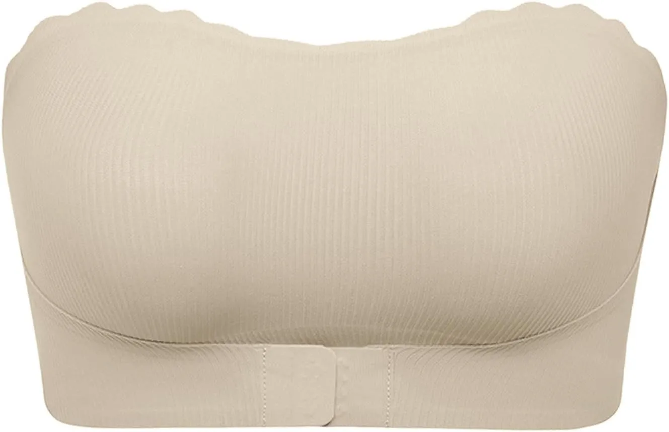 Strapless Bras for Women Front Closure Non-Slip No Underwire Bandeau Bras Comfortable Breathable Tube Top Bralette