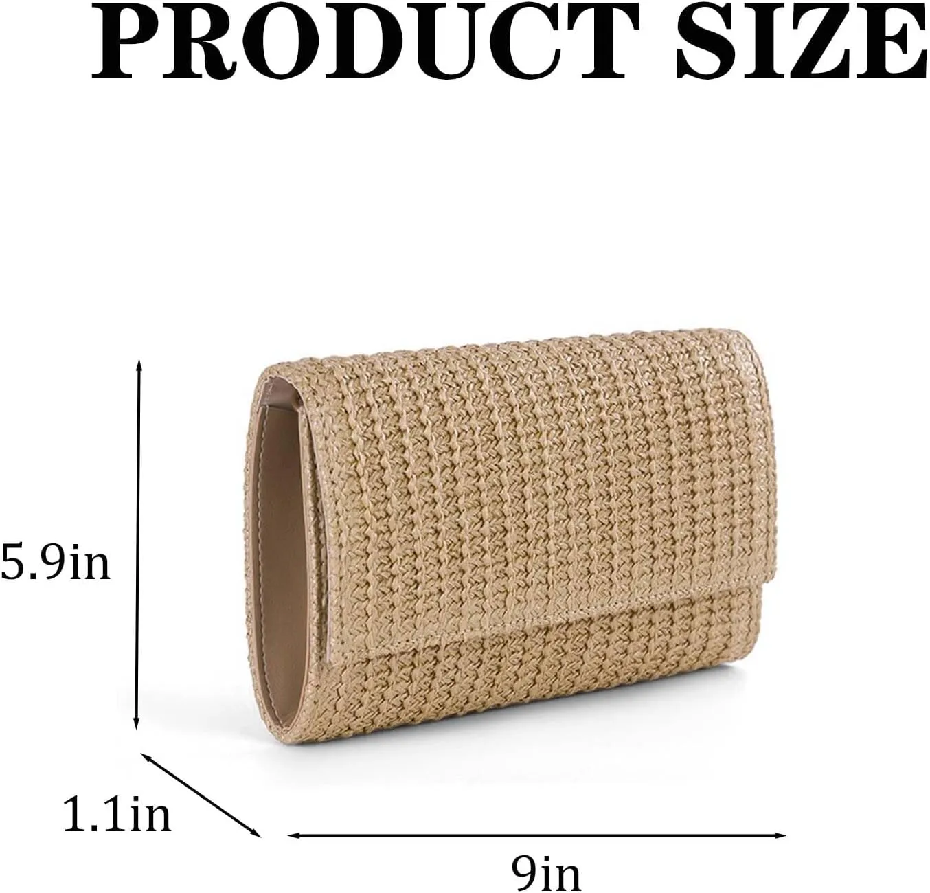 Straw Clutch Purse for Women Raffia Shoulder Crossbody Bag Straw Envelope Purse Summer Beach Bag