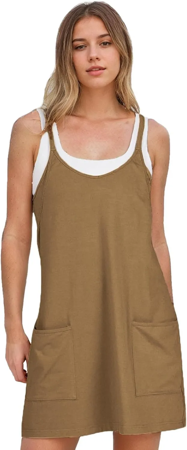 Summer Mini Dresses for Women 2025 Casual Short Sundress Workout Tennis Athletic Dress with Built in Shorts
