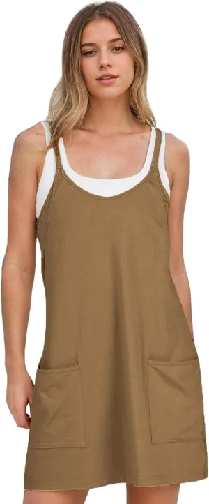 Summer Mini Dresses for Women 2025 Casual Short Sundress Workout Tennis Athletic Dress with Built in Shorts