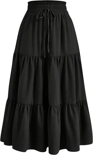 Summer Skirts for Women Fashion Pleated Colorful Vintage Flower Skirts Boho Tropical Hawaiian Clothes