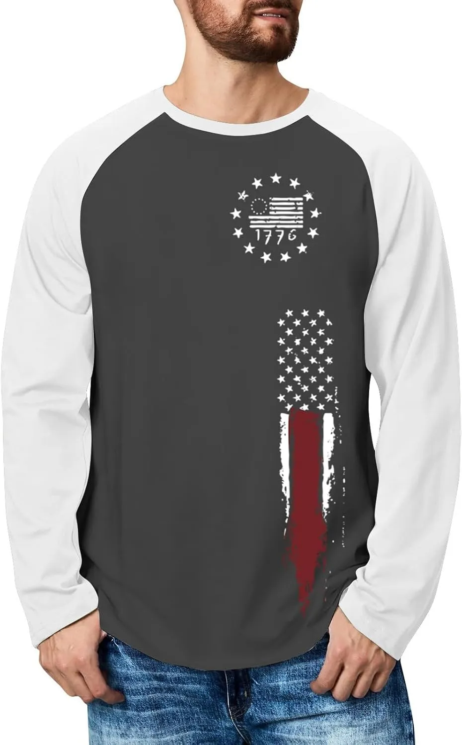 Sweatshirts For Men Crewneck Vintage Casual Prints Long Sleeve Graphic Fashion Outdoor Graphic Sweatshirts