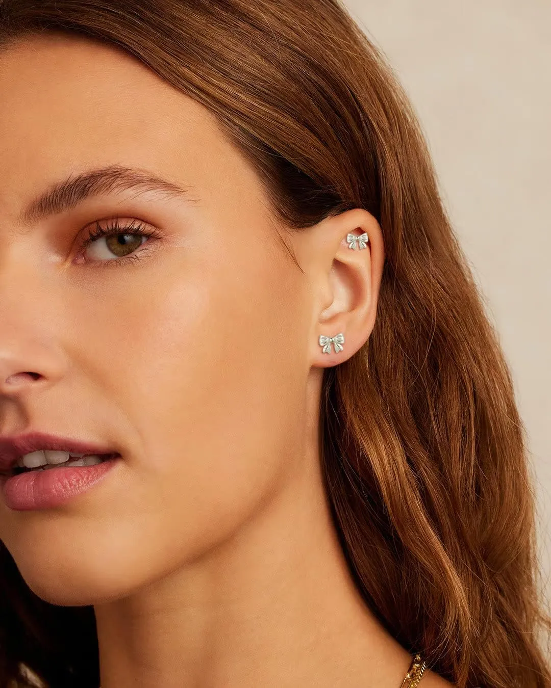 Sweetkiki Flat Back Earrings, Star Bow Evil Eye Stud Earrings in 14K Gold Plated Hypoallergenic | Cartilage Earring | Tragus Helix Piercing Jewelry | Threadless Push in Flatback Nap Earrings for Women