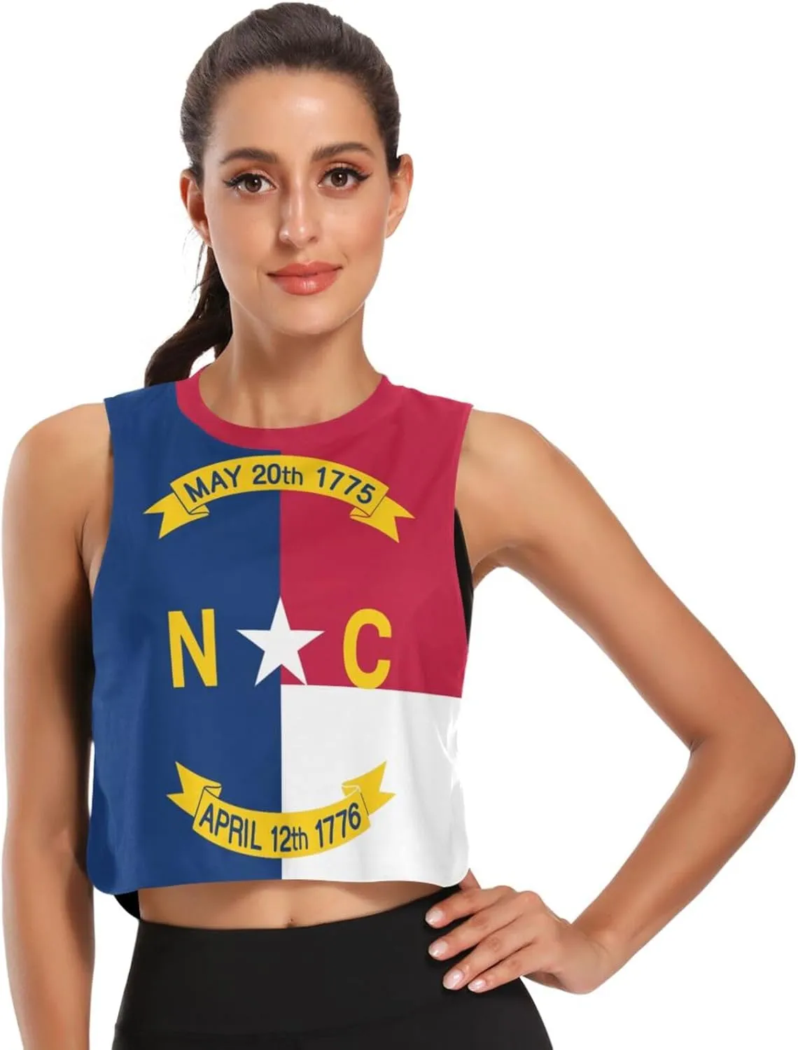 Tank Tops Running Shirts for Women Crop Top Workout Shirts Sleeveless Cropped Muscle Tank Shirts, Small