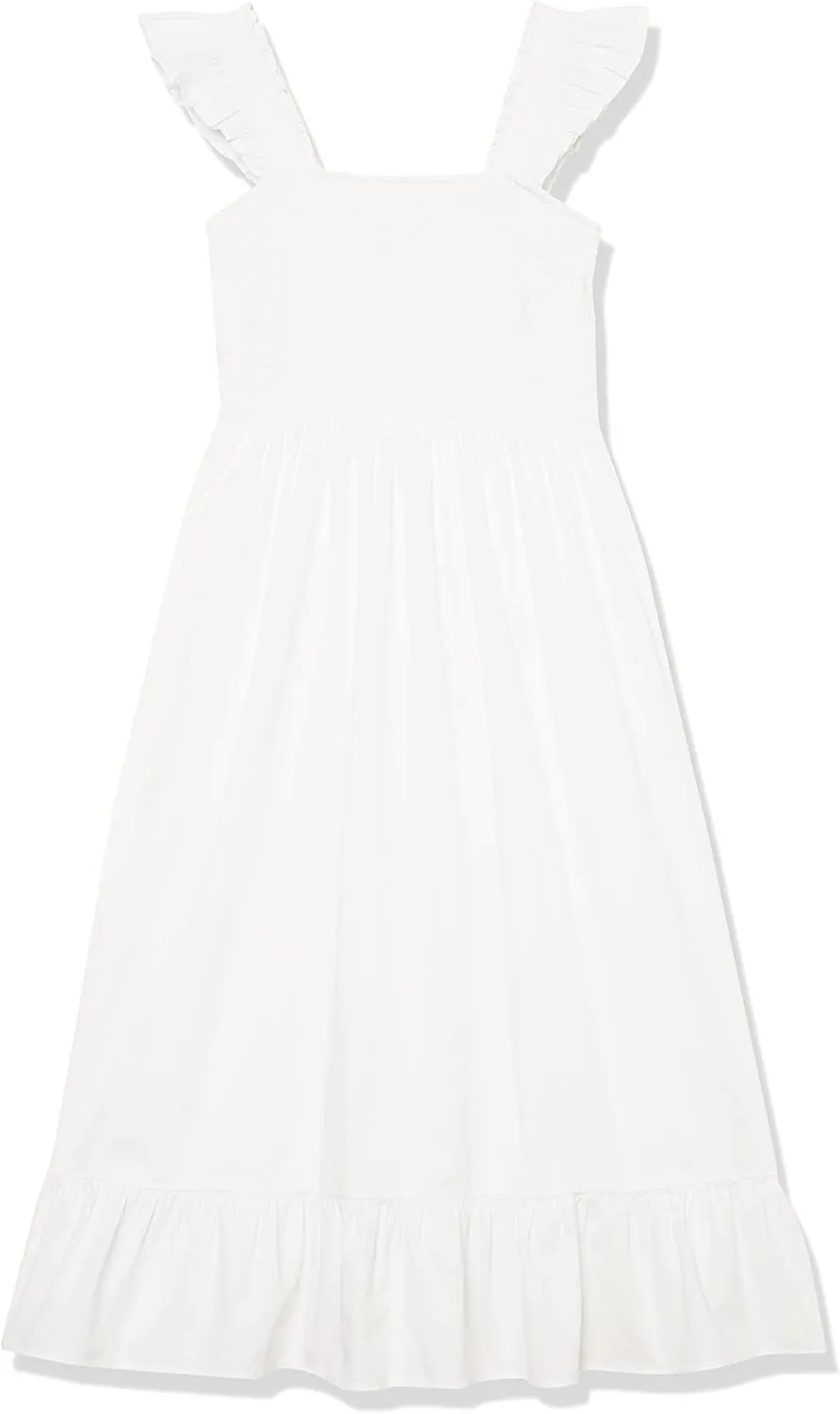 The Drop Women's Kimi Ruffled Shoulder Smocked Midi Dress