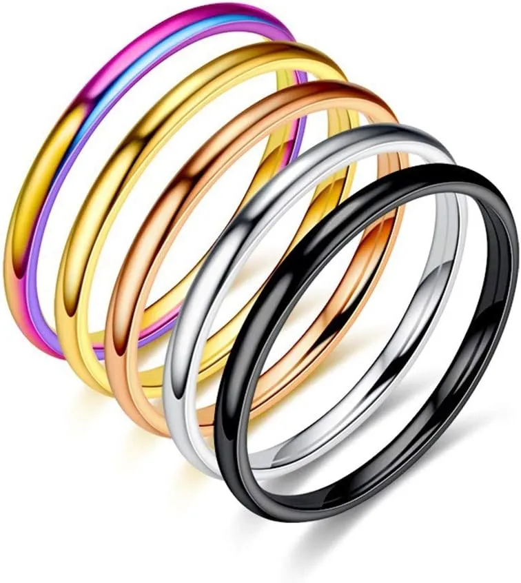 Titanium Steel Wedding Bands for Women,Steel Stainless Stackable Engagement Marriage Ring Anniversary Promise Bridal Ring Set