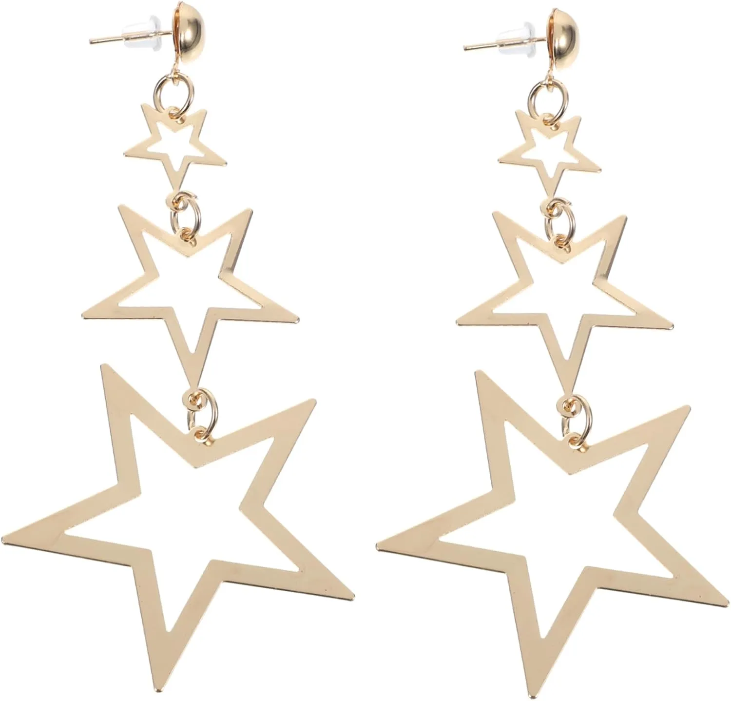 Totority 1Pair Star Dangle Earrings for Women Minimalist Lightweight Ear Jewelry Elegant Everyday Accessory for Casual Formal Occasions Design Present Ready Fashion