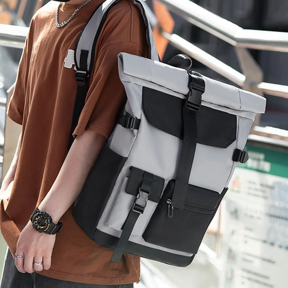 Travel Backpack for Women Men, Waterproof Outdoor Bag Large Capacity Men Camping Hiking Backpack Roll Up Business Laptop Packs