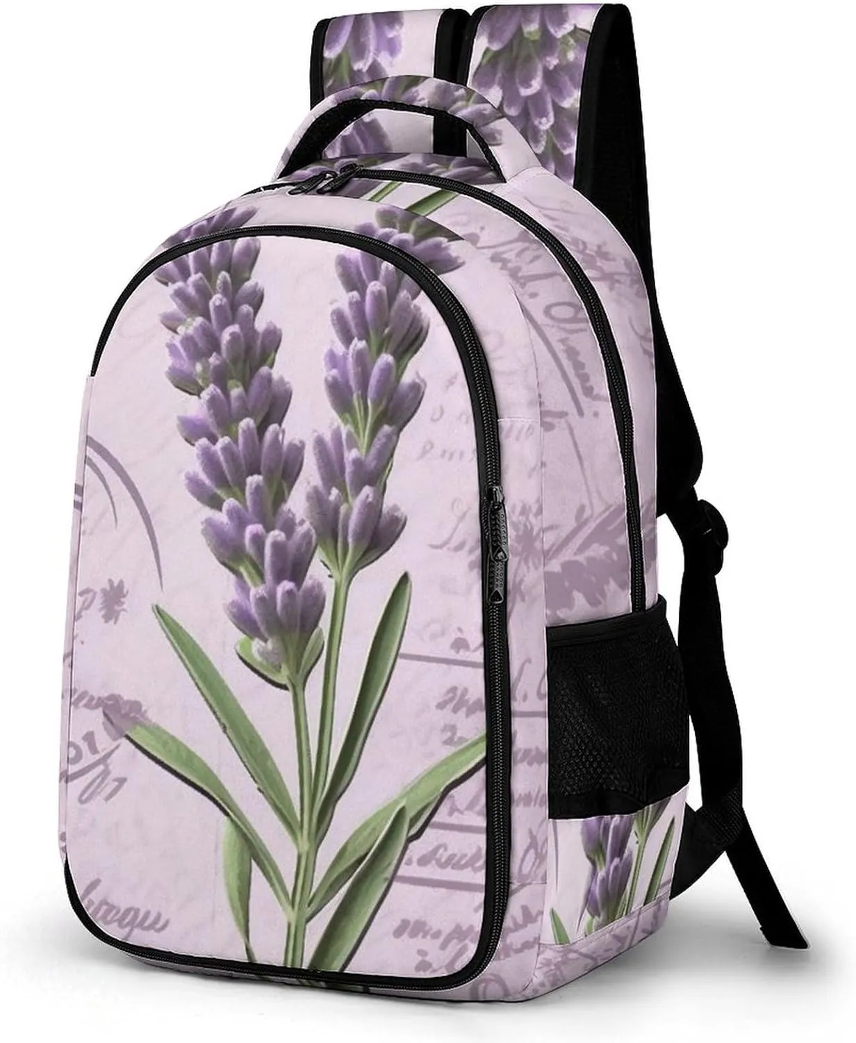 Travel Laptop Backpack Lavender Stamp Computer Backpacks Heavy Duty Backpack Carry on Backpack Large Capacity Water Resistant Computer Bag