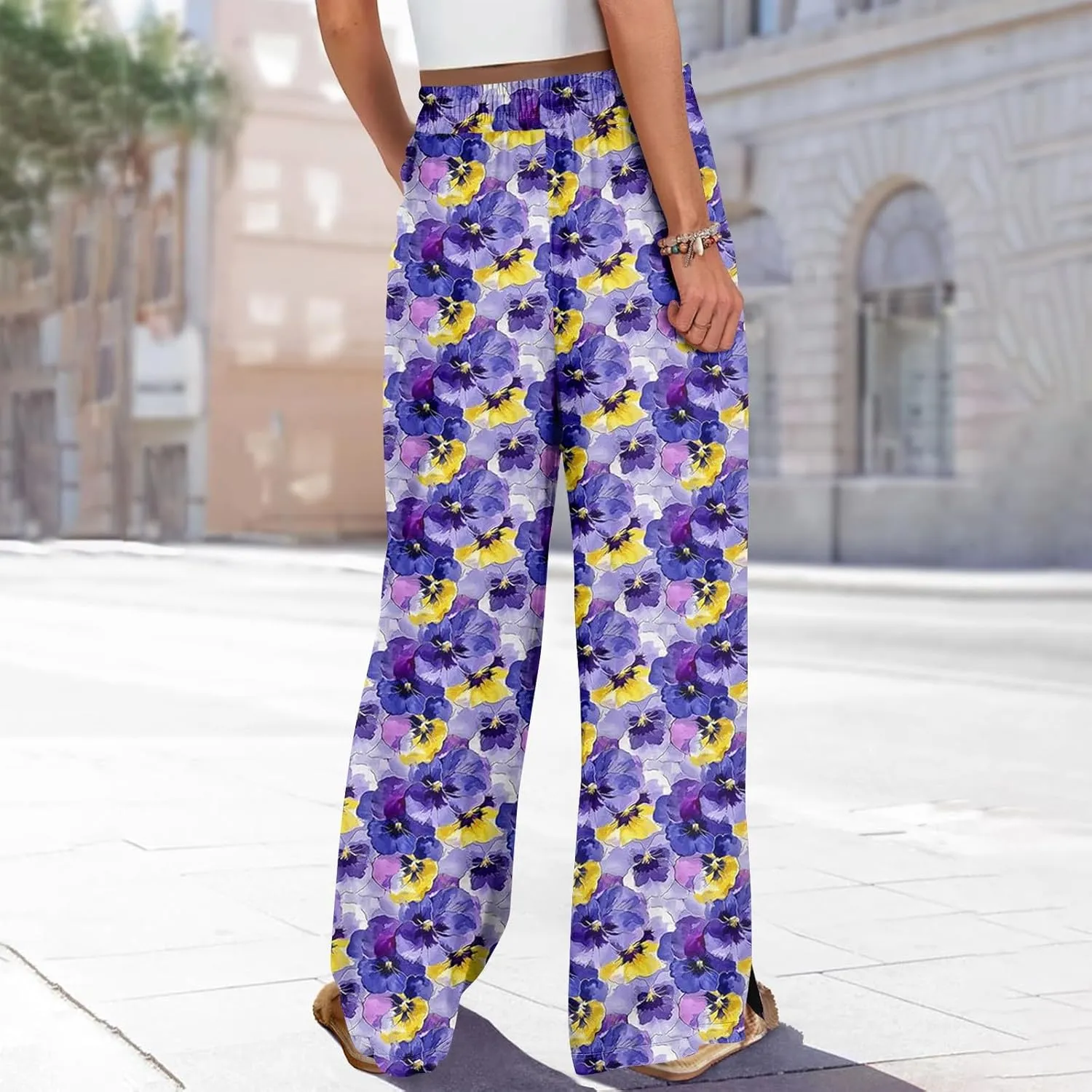 Travel Pants Women Relaxed Fit Baggy 2025 Casual Dressy Palazzo High Waist Trendy Trousers