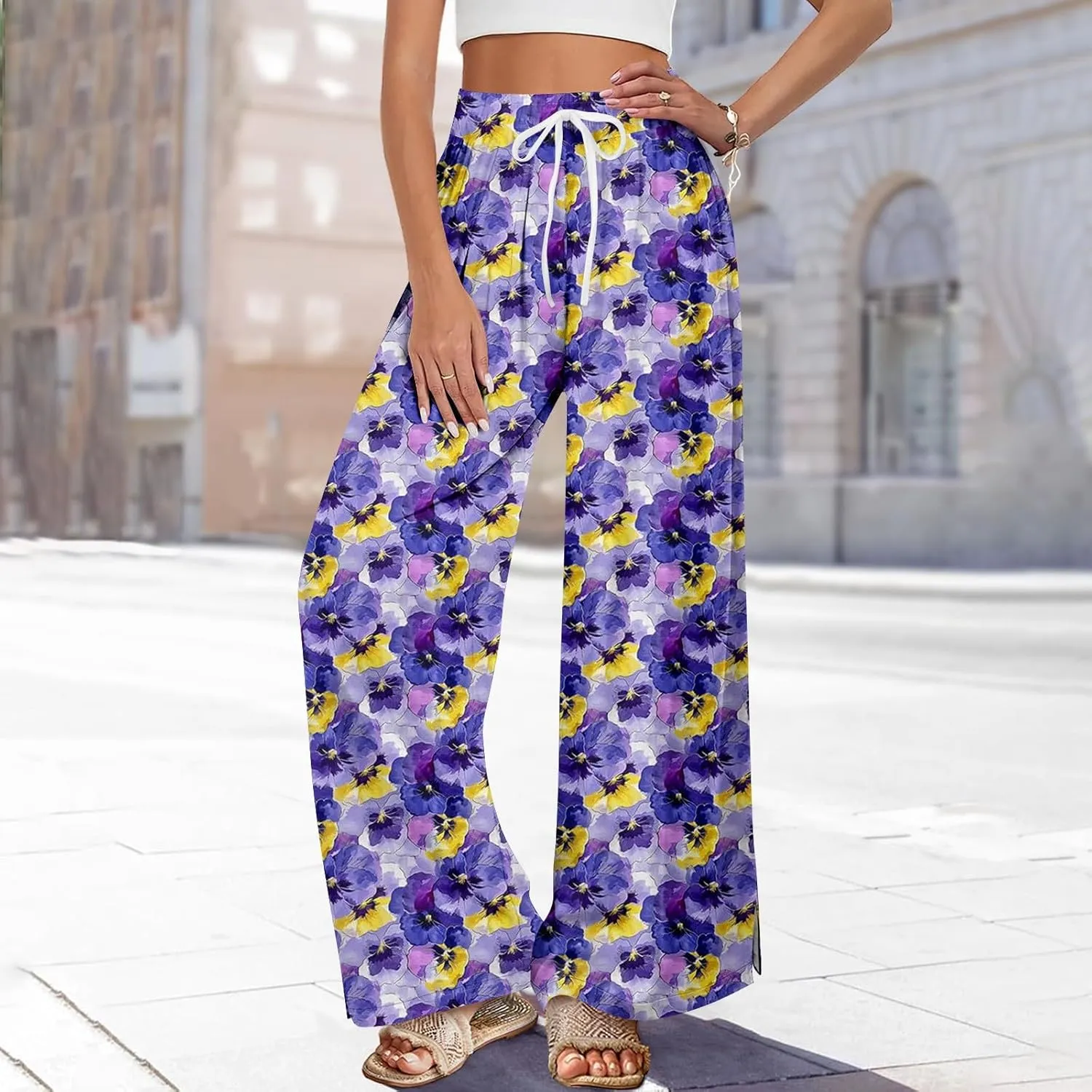 Travel Pants Women Relaxed Fit Baggy 2025 Casual Dressy Palazzo High Waist Trendy Trousers
