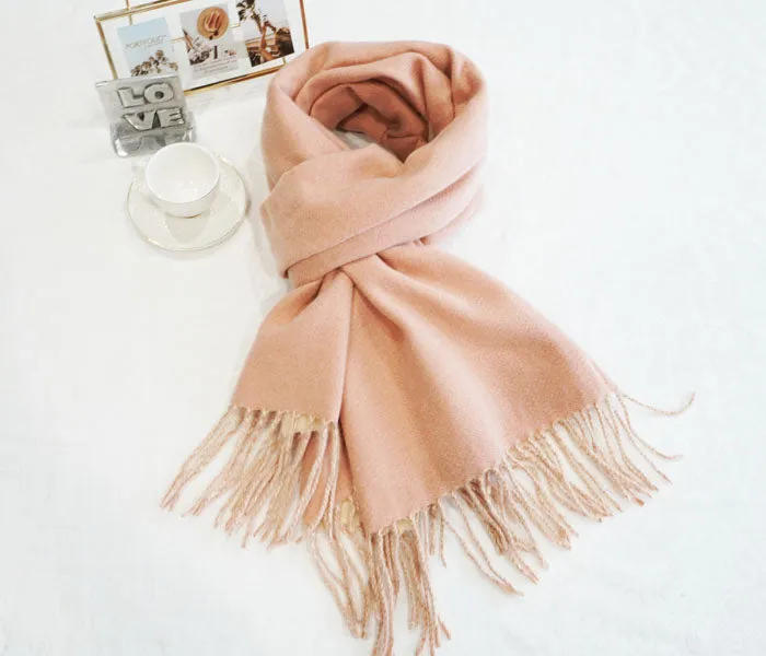 Two-Tone Cashmere Feel Scarves-S2416