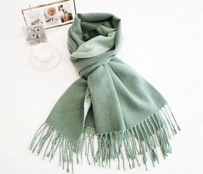 Two-Tone Cashmere Feel Scarves-S2416