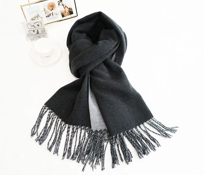 Two-Tone Cashmere Feel Scarves-S2416