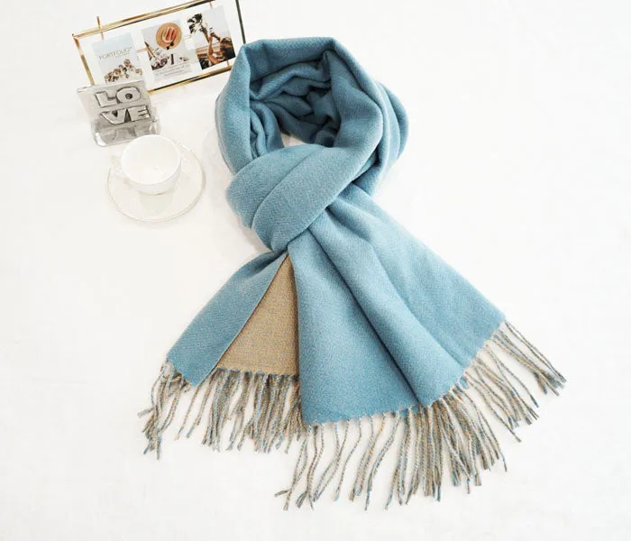 Two-Tone Cashmere Feel Scarves-S2416