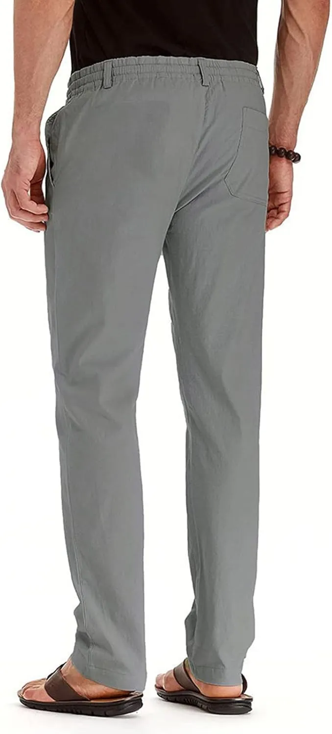 Vickyleb Men's Hiking Pants Relaxed Fit Lightweight Quick Dry Stretch Joggers Running Workout Casual Drawstring Trousers