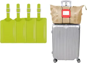 Vigorport Red Luggage Straps and Green Luggage Tags for Suitcase TSA Approved