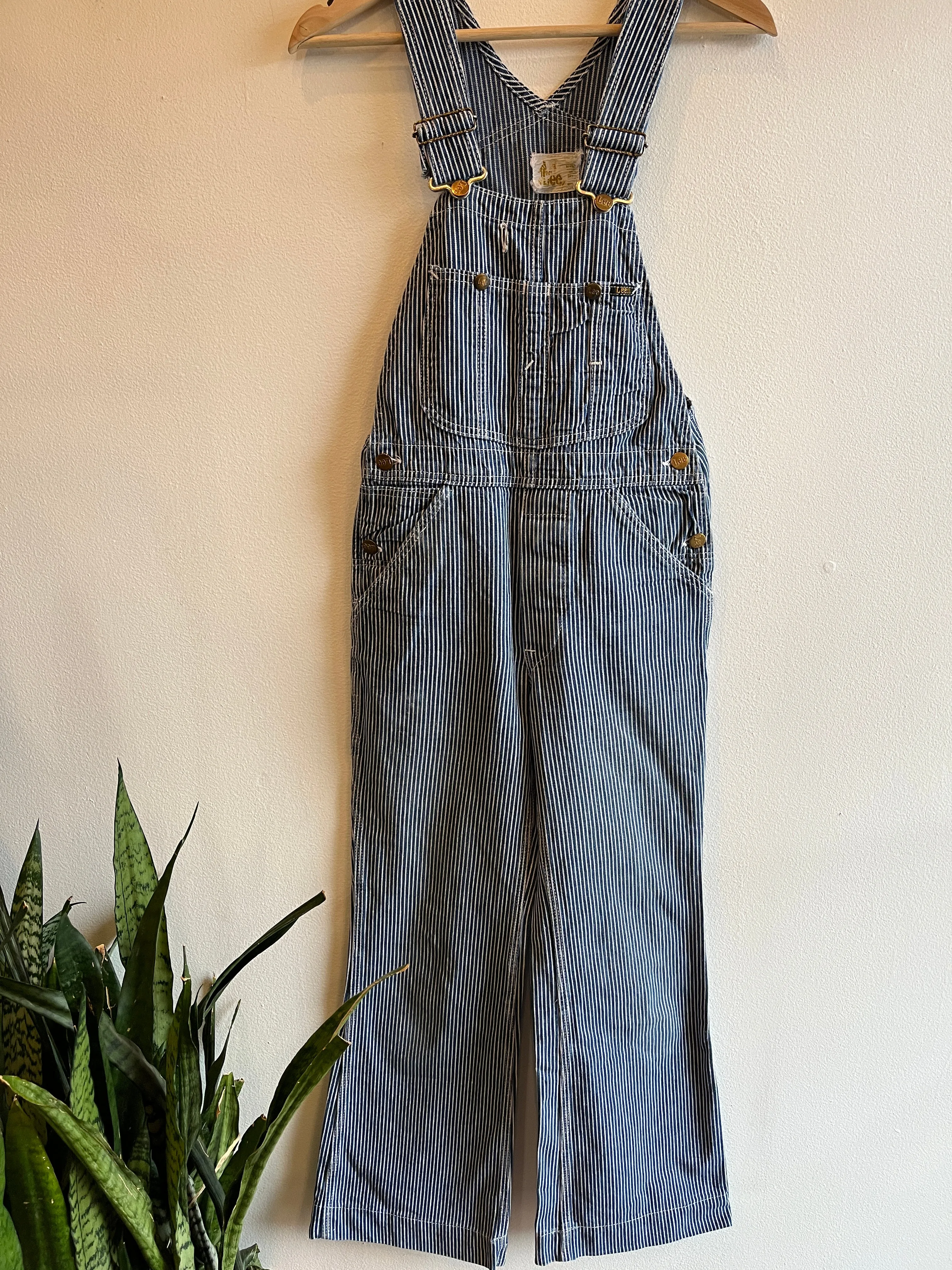 Vintage 1970s Lee Hickory Stripe Denim Overalls