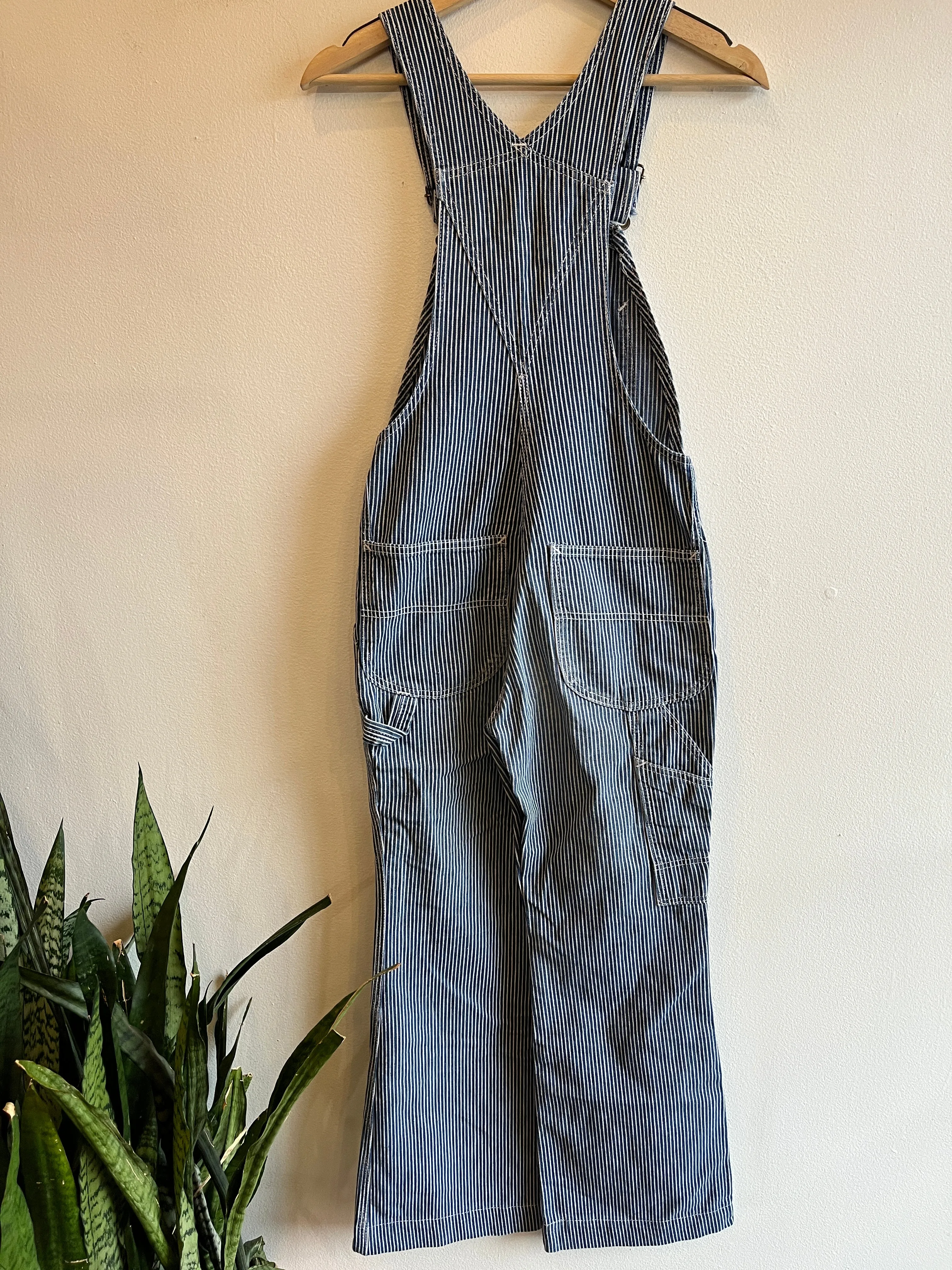 Vintage 1970s Lee Hickory Stripe Denim Overalls
