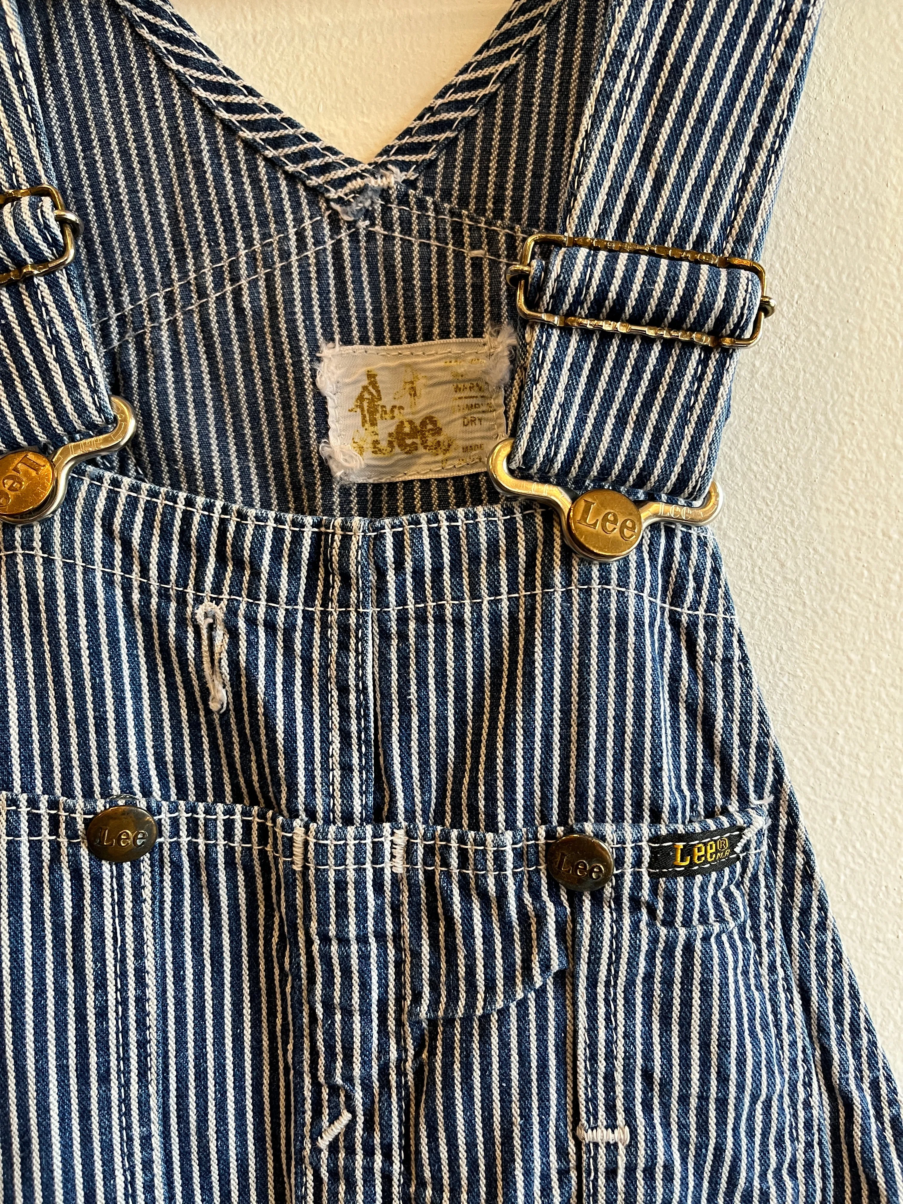 Vintage 1970s Lee Hickory Stripe Denim Overalls