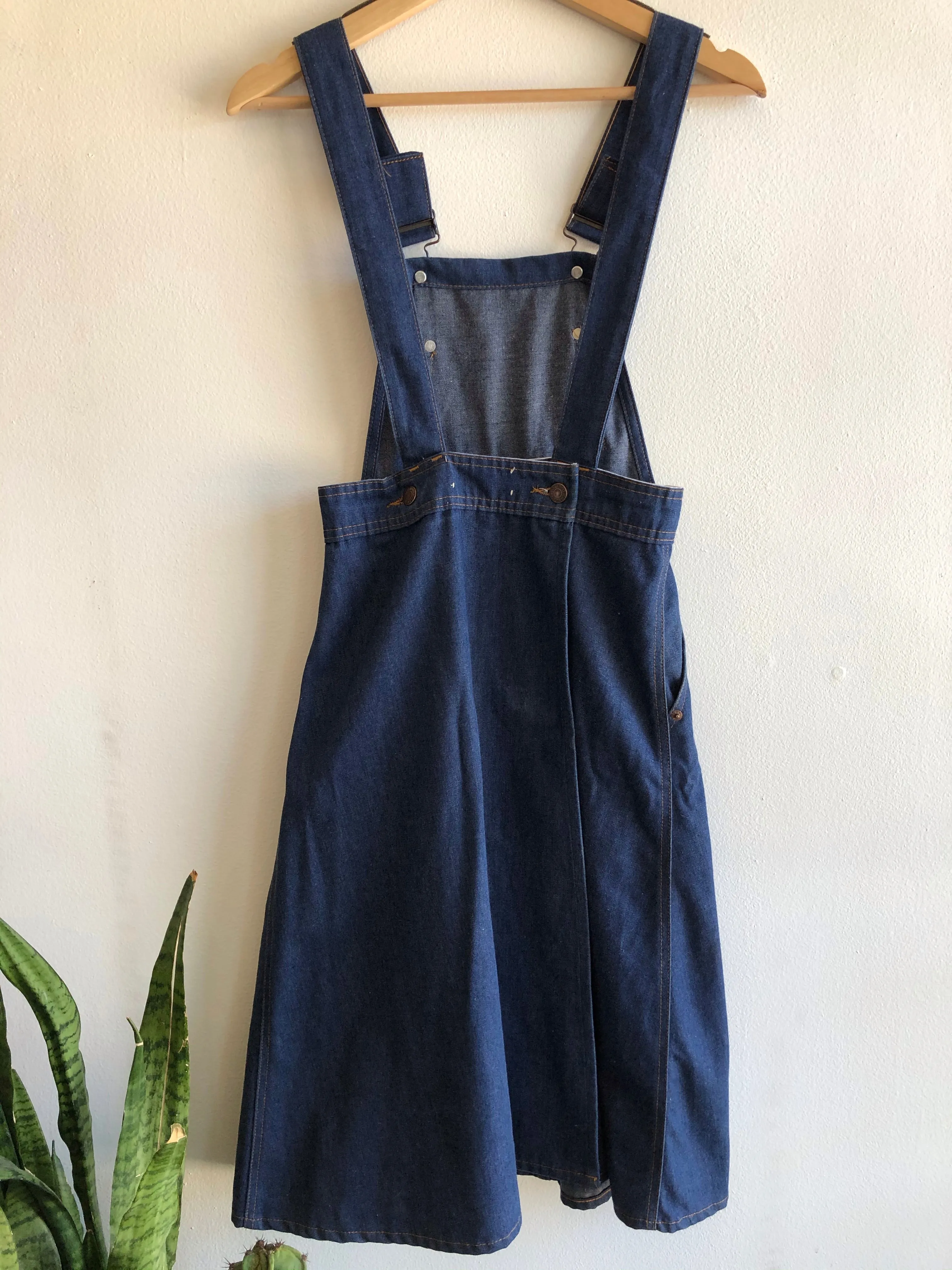 Vintage 1970s Levis Big E One-Wash Overall Skirt