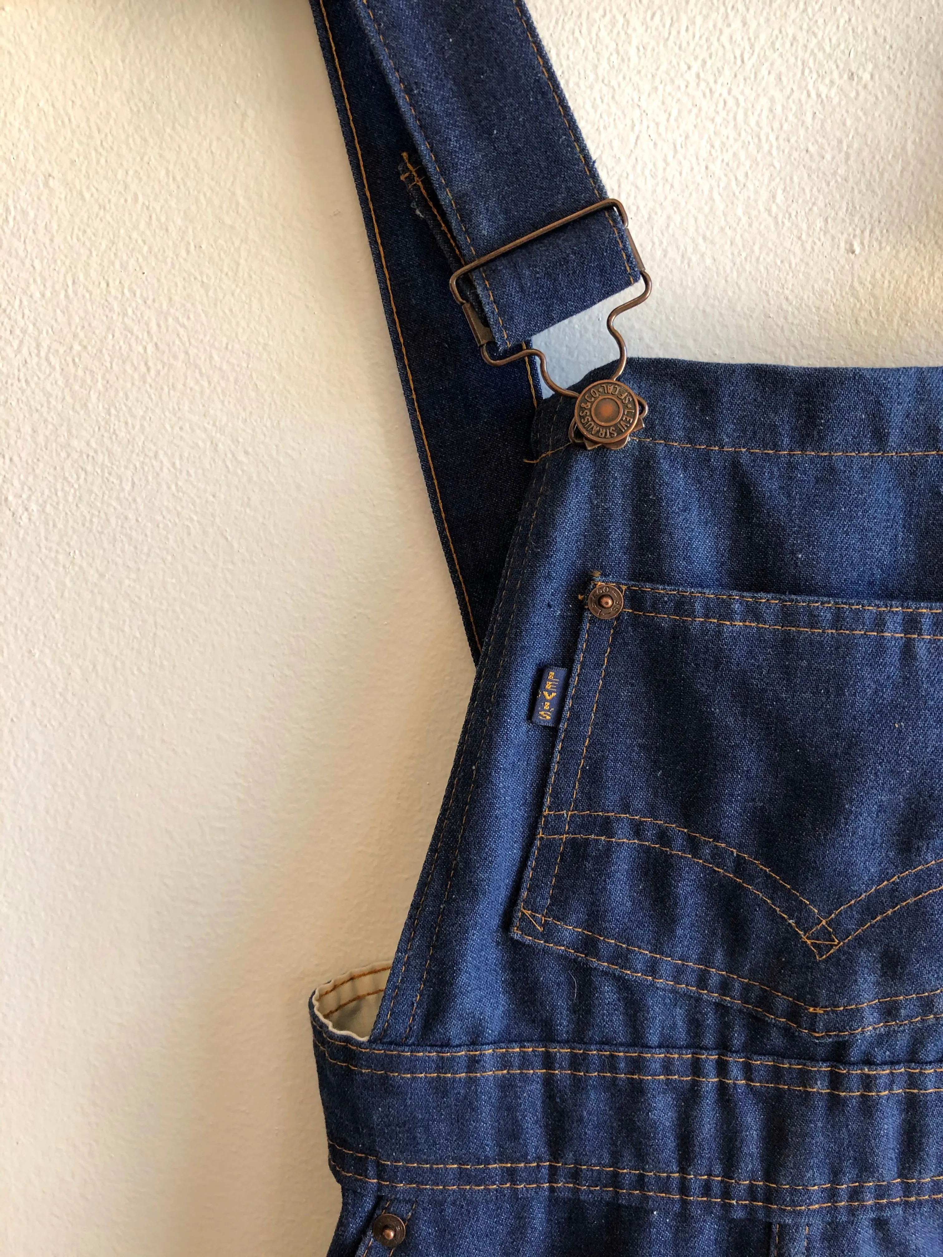 Vintage 1970s Levis Big E One-Wash Overall Skirt
