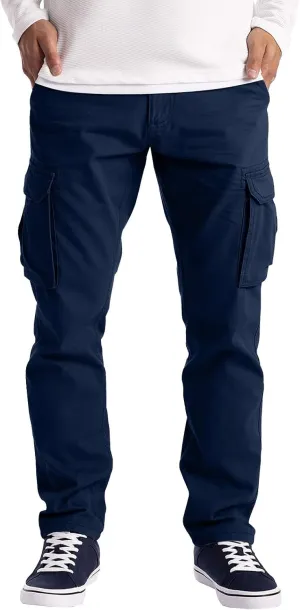 Weatherproof Men's Pants Mens Casual Elastic Drawstring Cargo Pants Lightweight Relaxed Fit Cotton Workout Sweatpants