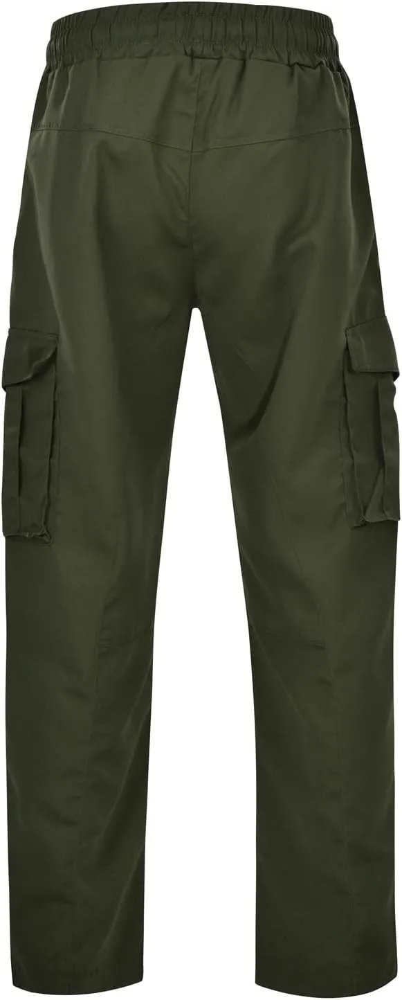 Weatherproof Men's Pants Mens Casual Elastic Drawstring Cargo Pants Lightweight Relaxed Fit Cotton Workout Sweatpants