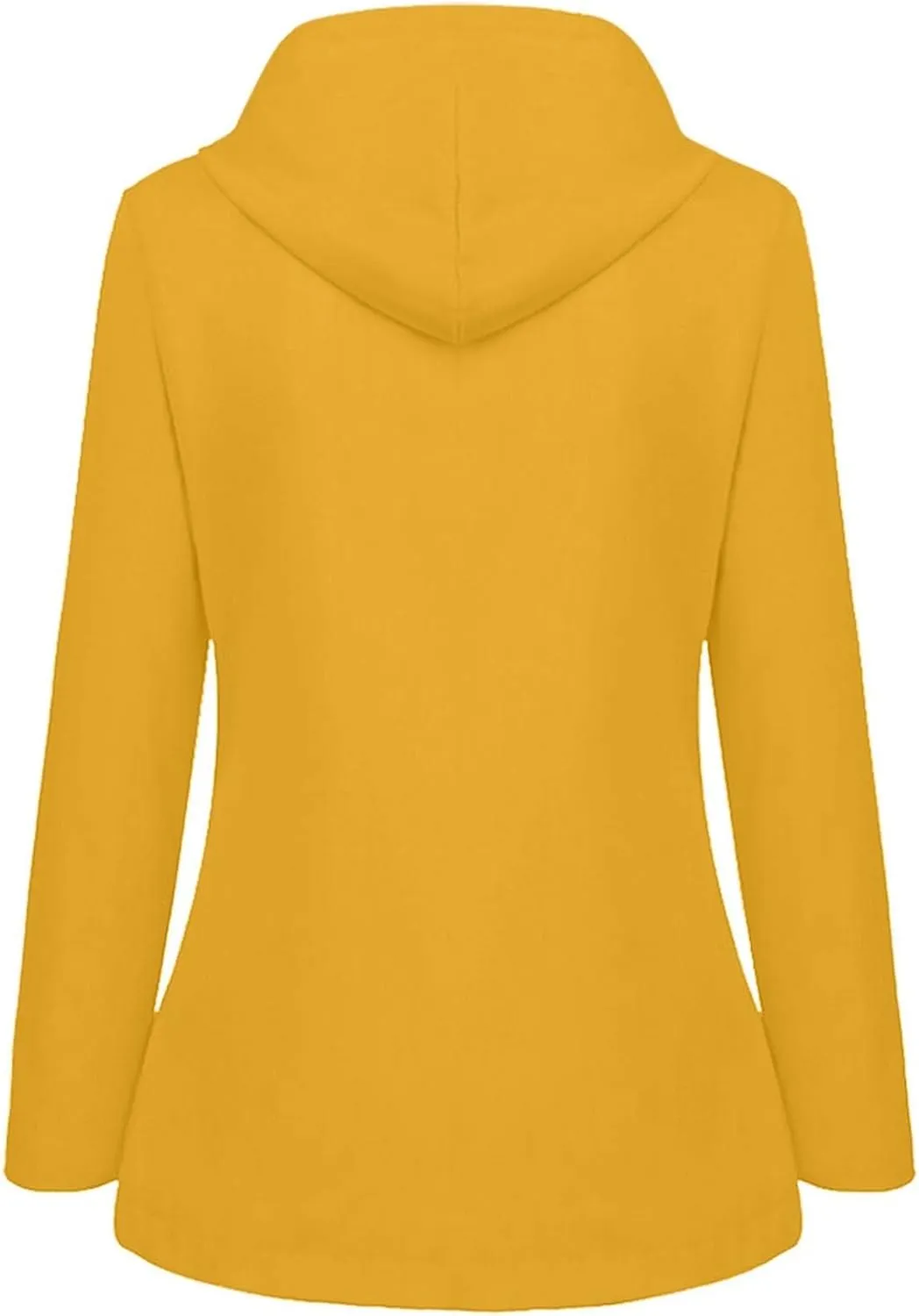 Windproof Jacket for Women Long Sleeve Raincoat Full Zip Up Button Hooded Plain Windbreaker with Pocket Winter Zipper Autumn