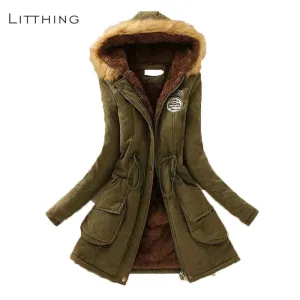 Winter/Spring Coat  Women Fluffy Parkas Female Women Coat Thicken Warm Cotton Winter Jacket