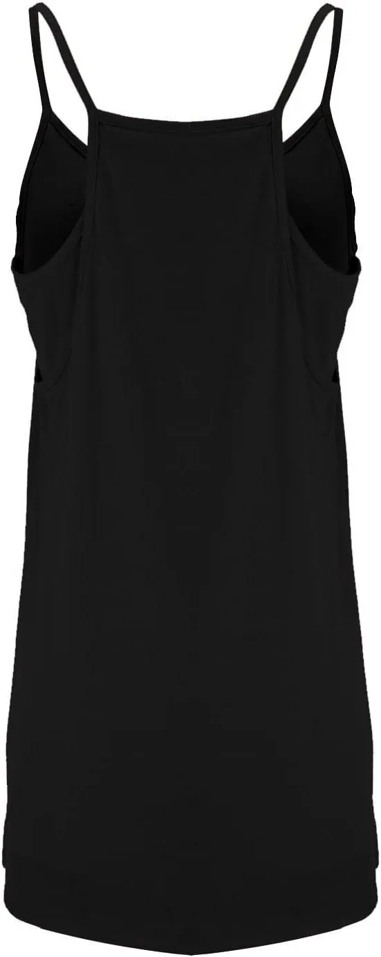 Women Athletic Sleeveless Mini Dress with Built-in Shorts V Neck Spaghetti Strap Sundress with Pockets Tennis Outfits