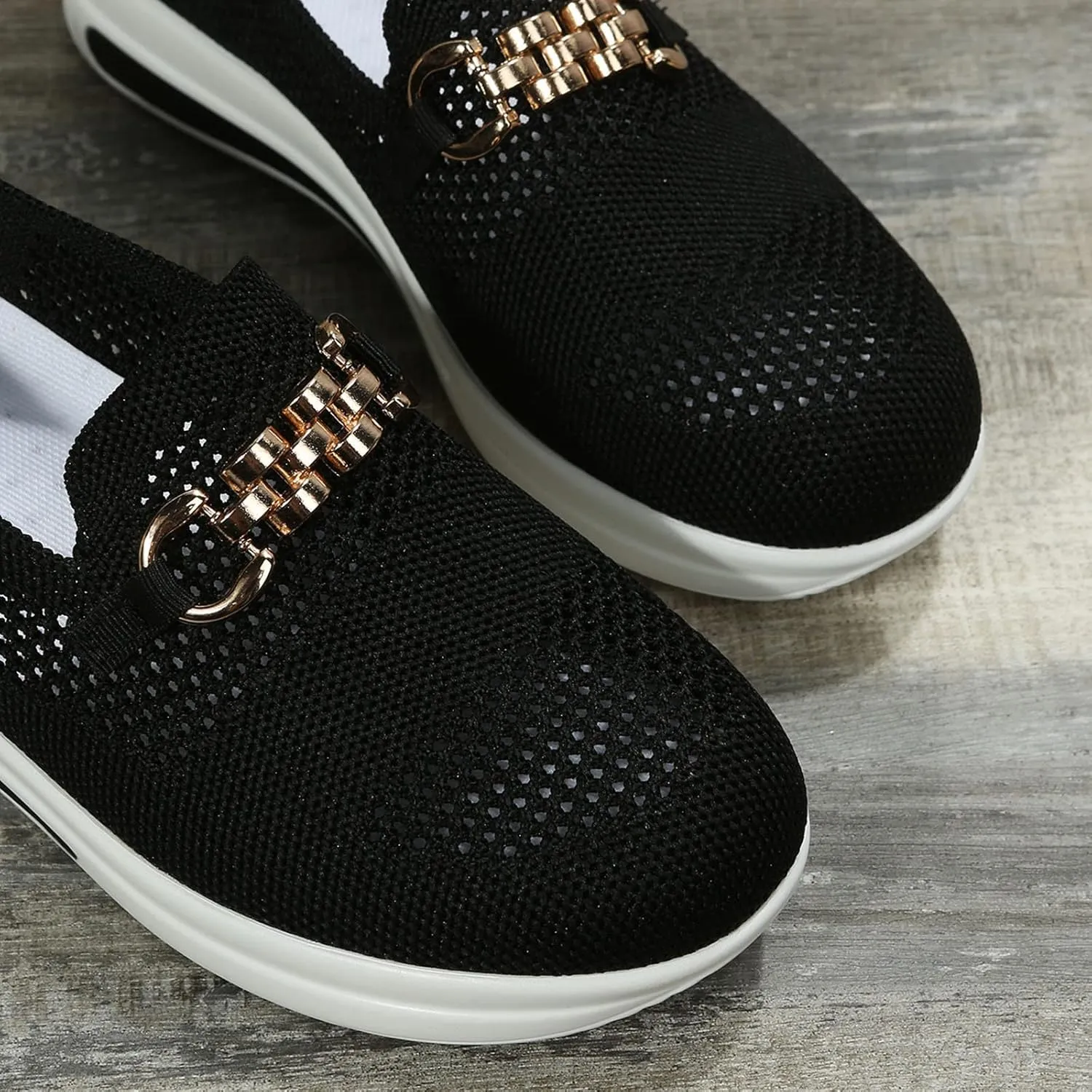 Women Comfy Orthopedic Walking Shoes, 2025 Women's Chain Orthopedic Breathable Slip On Arch Support Non-Slip Sneakers