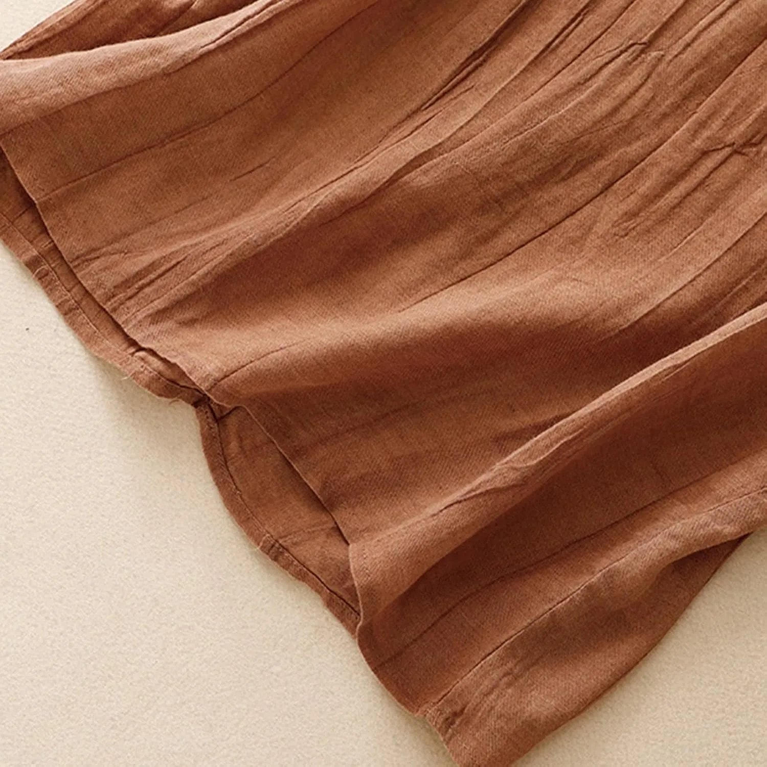 Women Cotton Linen Sleeveless Tank Tops Round Neck Gauze Shirt Casual Solid Color Loose Fit Comfy T-Shirt Blouse Vest