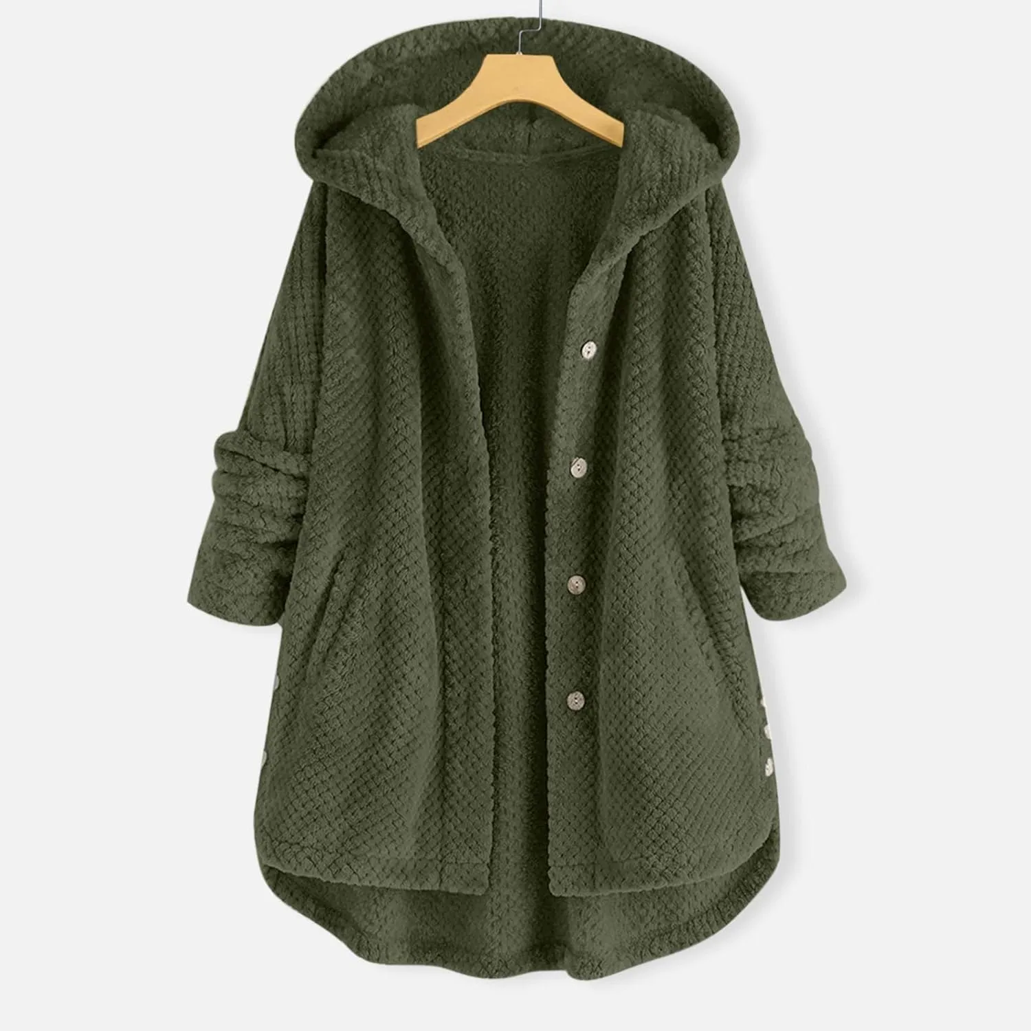 Women Fuzzy Fleece Hoodie Jackets Plus Size Full Zip Up Sherpa Lined Warm Fuzzy Faux Shearling Zipper Coats Winter