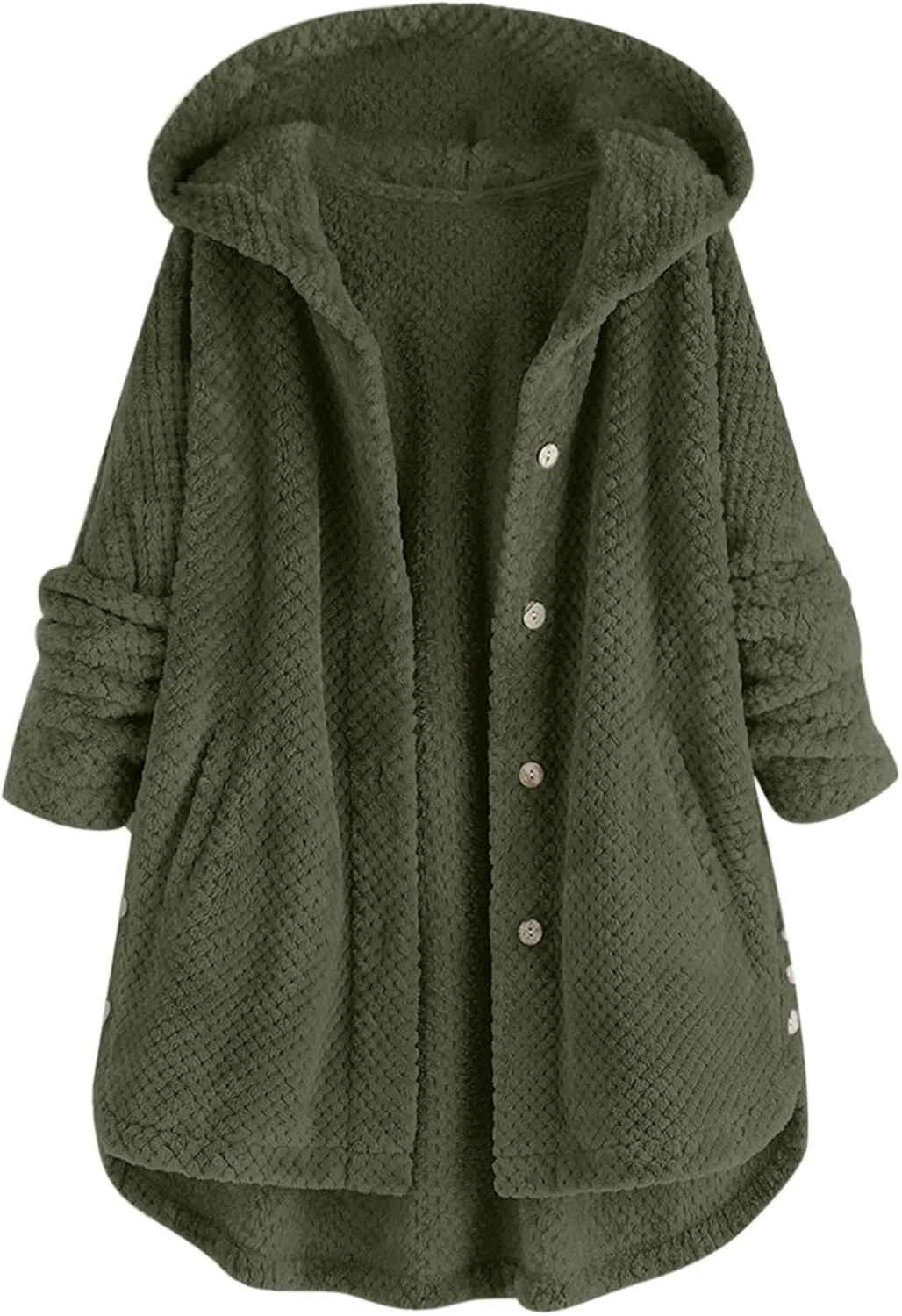 Women Fuzzy Fleece Hoodie Jackets Plus Size Full Zip Up Sherpa Lined Warm Fuzzy Faux Shearling Zipper Coats Winter