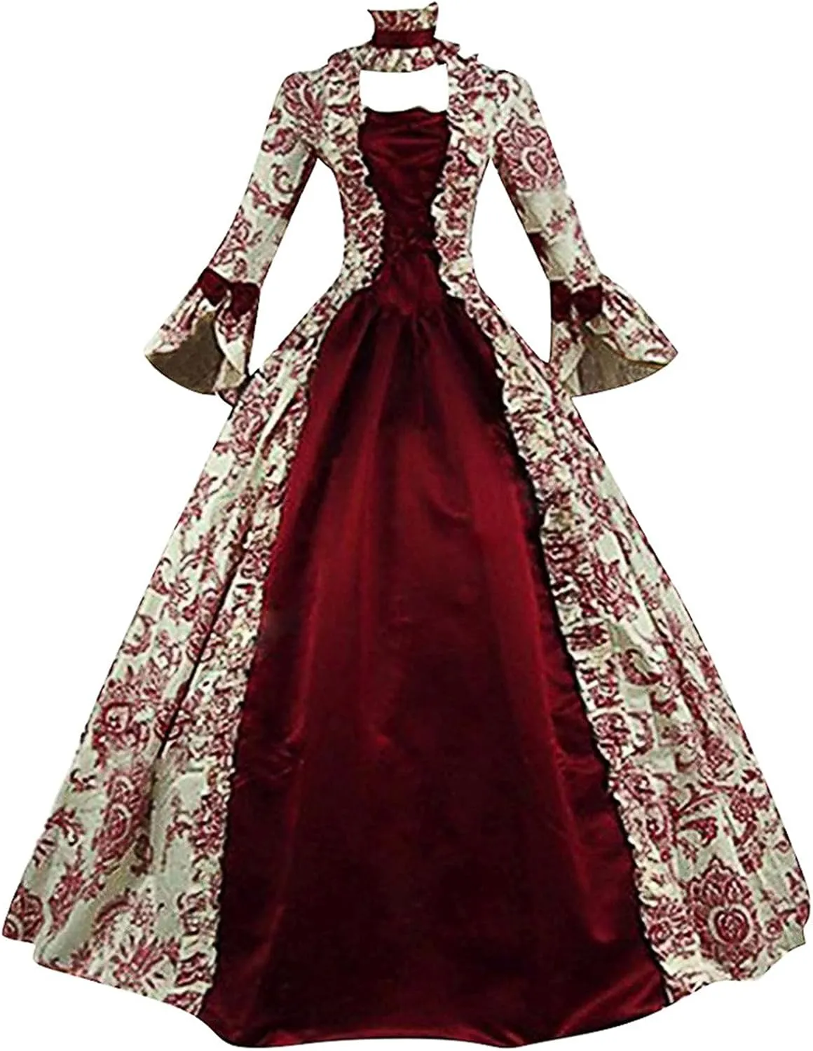 Women Vintage Goth Grunge Goddess Peplum Lolita Costumes Cosplay Dresses for Women Hippie Medieval Dresses